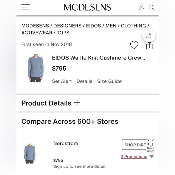 Eidos Waffle Knit Cashmere Crewneck Sweater Gray Men’s XL Made In Italy Luxury - Picture 13 of 13